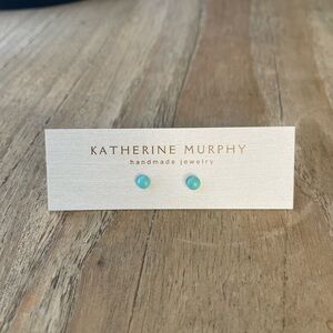 Dainty Sterling Silver Turquoise Stud Earrings